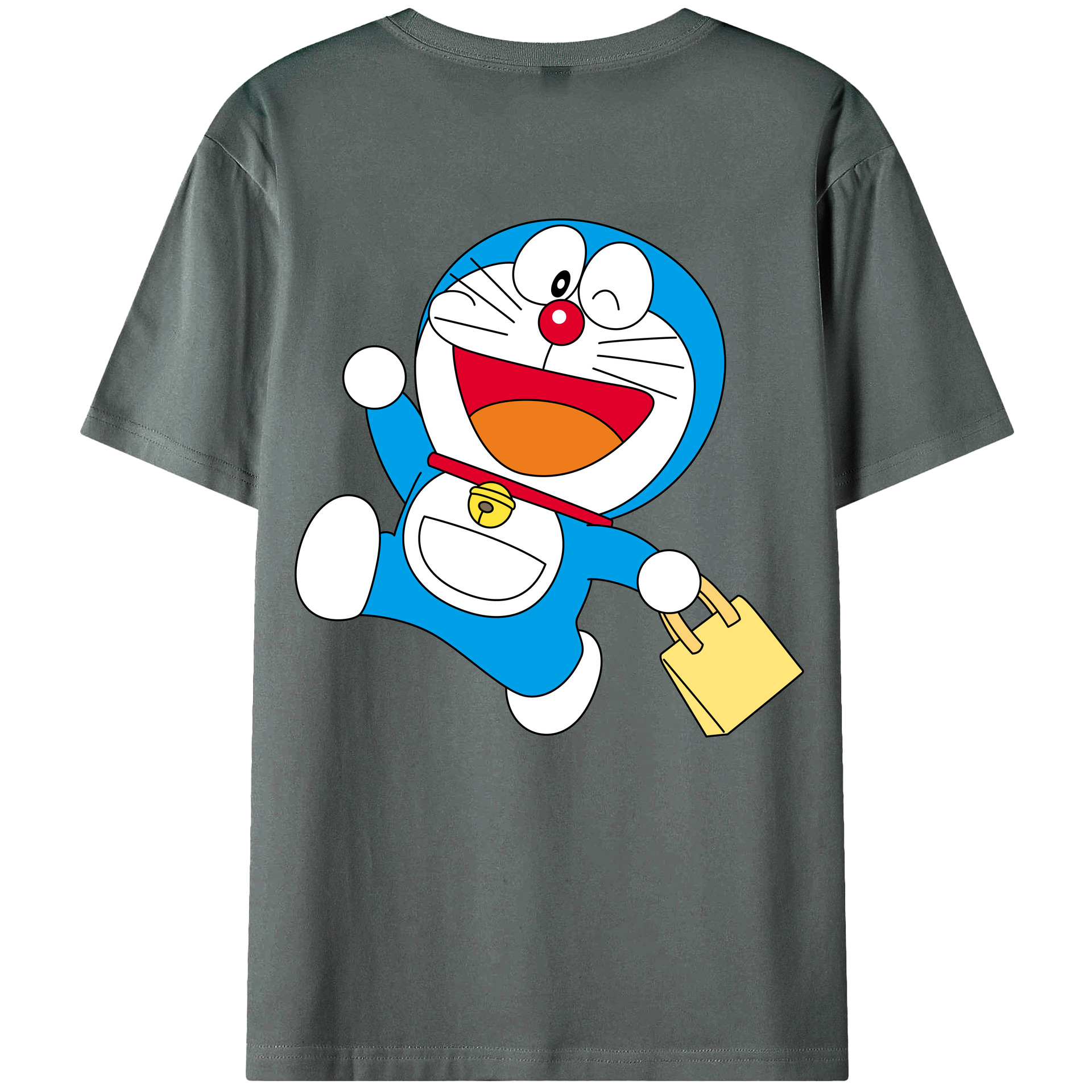 （画像用） ドラえもん Doraemon 綿100％ メンズ半袖Tシャツ（バックプリント） 通気性